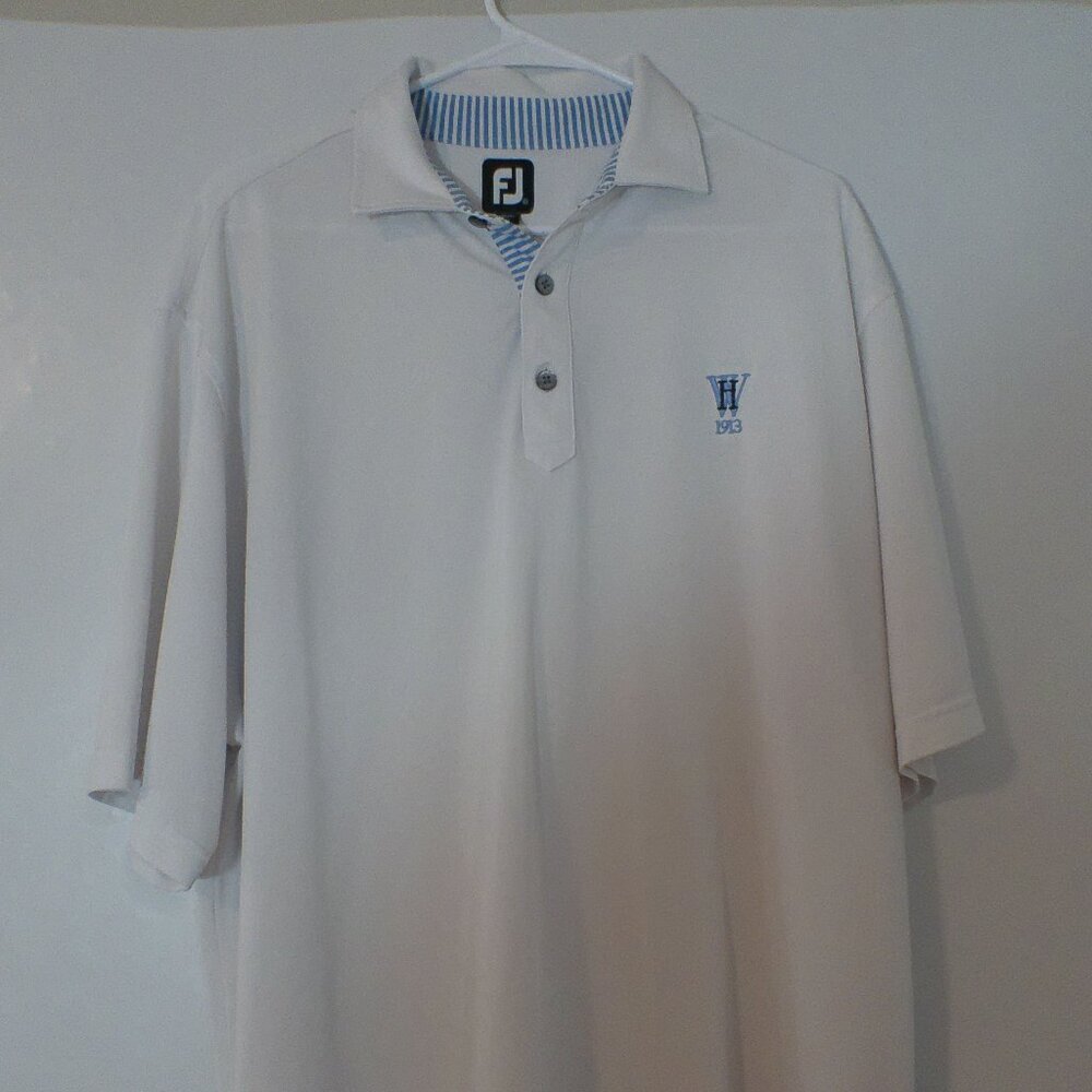 FootJoy ProDry Lisle H 1913 Golf Polo Men’s XL White Performance Short Sleeve